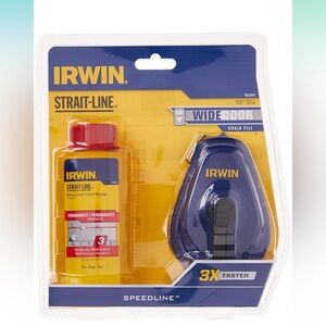 IRWIN STRAIT-LINE Chalk Line, Speedline Reel, Red, 100 ft. (2 Piece Set)